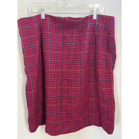 Vintage Maggie McNaughton plus size 24W a line tweed plaid skirt clueless - Picture 1 of 6